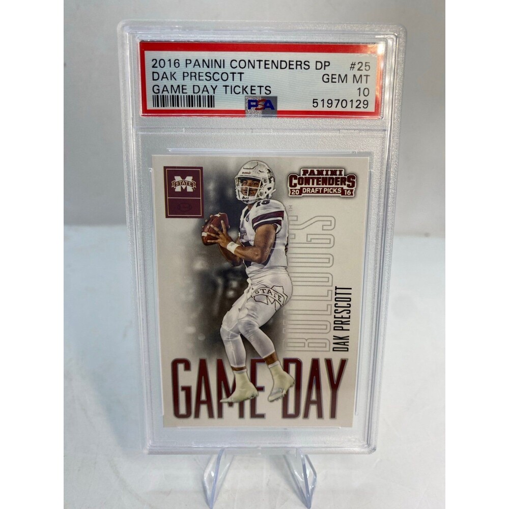 Dak Prescott rookie Panini 2016 Contenders Draft Picks Game Day Tickets PSA 10
